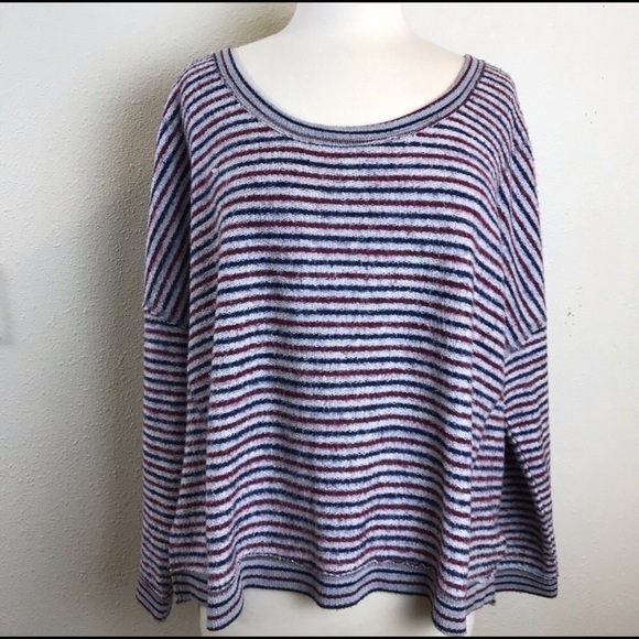 Free people box oversize striped top Sz S - Picture 1 of 5